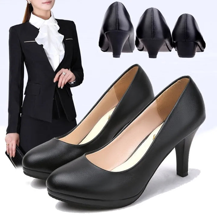 Elegant women's black pumps offering orthopedic comfort and sophisticated style for dress shoes.