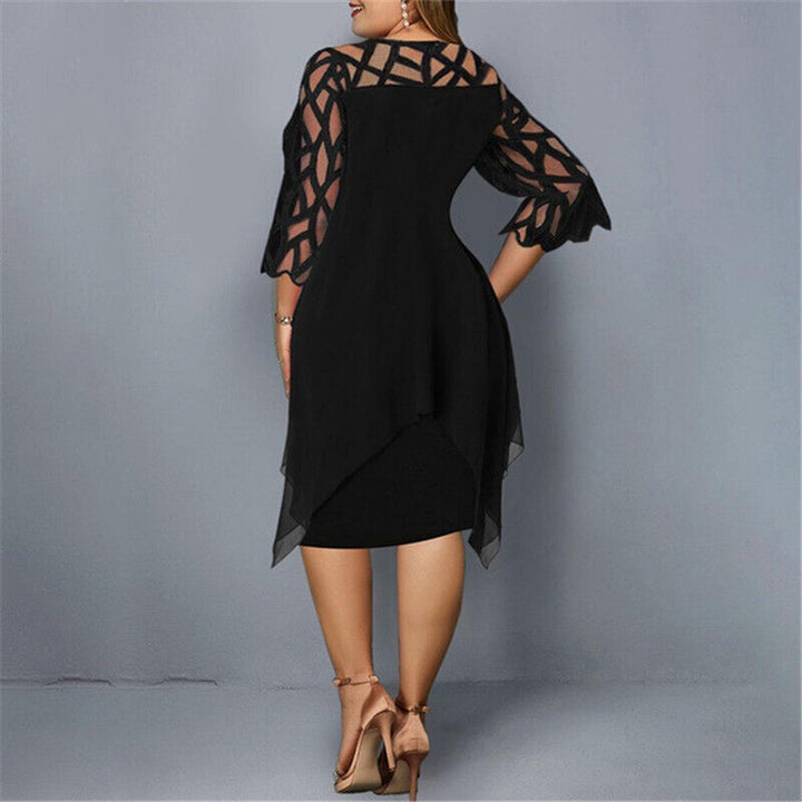 Must-have elegant plus size midi dress for women. Perfect for evening events, cocktail parties, and formal fashion.