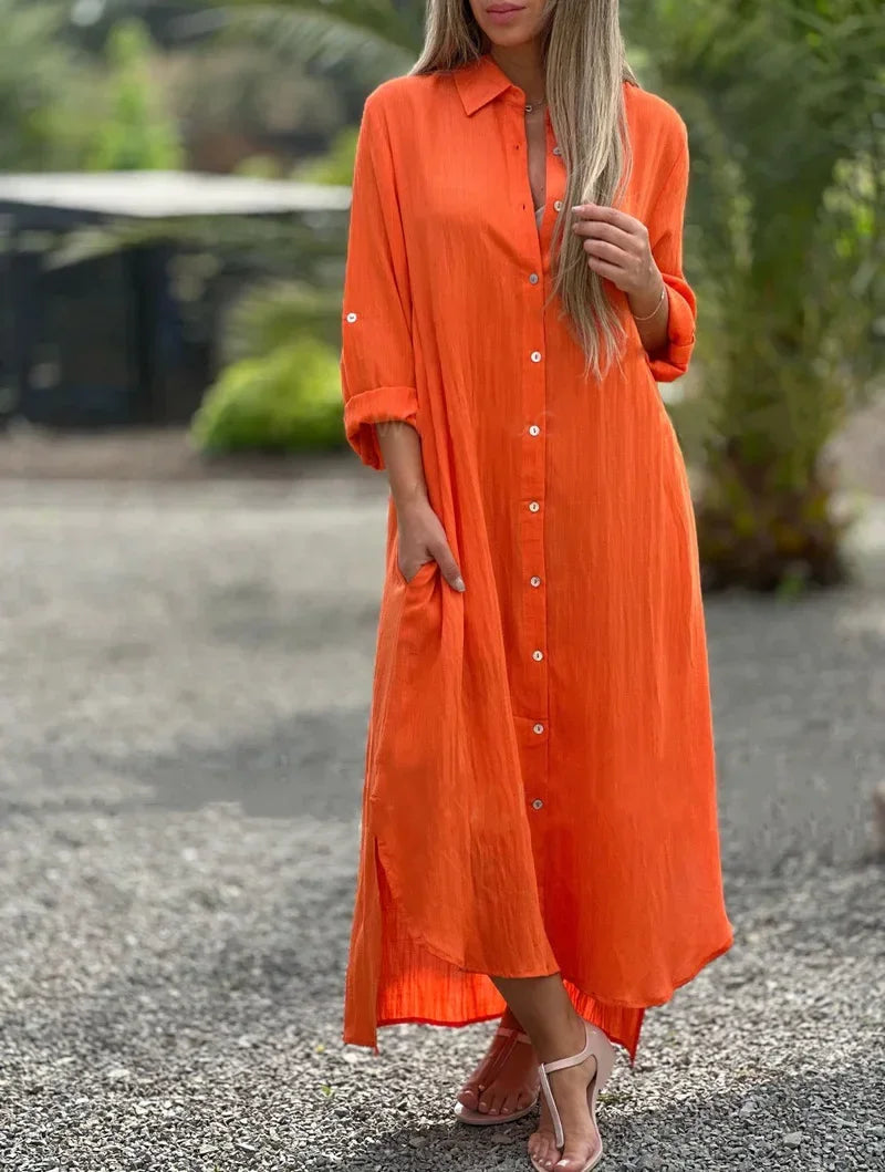 Comfortable women's summer dress, a versatile maxi style. Effortless elegance for any casual occasion.