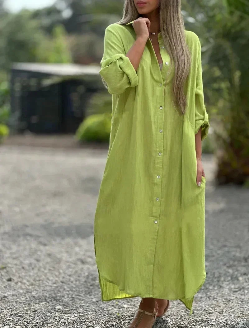 Stylish women's summer maxi dress. Elegant, comfortable & versatile for beach, casual or chic events.