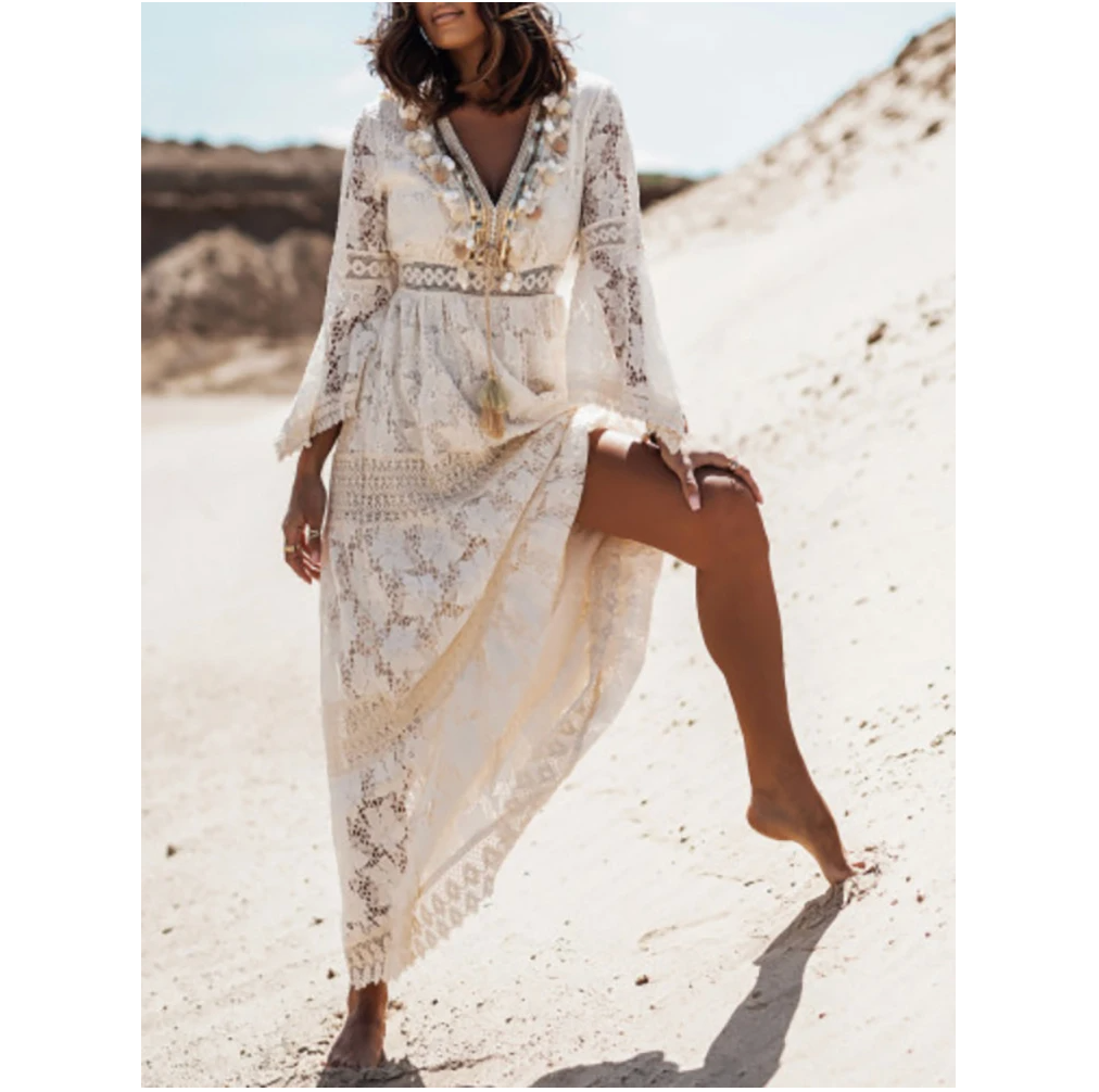 Long sleeve elegant summer dress, a chic and versatile addition to any wardrobe.