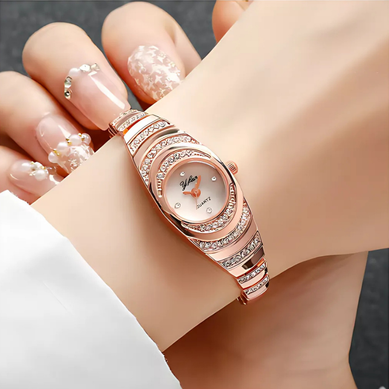 Contemporary silver ladies' watch, an elegant jewelry piece and modern fashion accessory. Presented in a gift box.