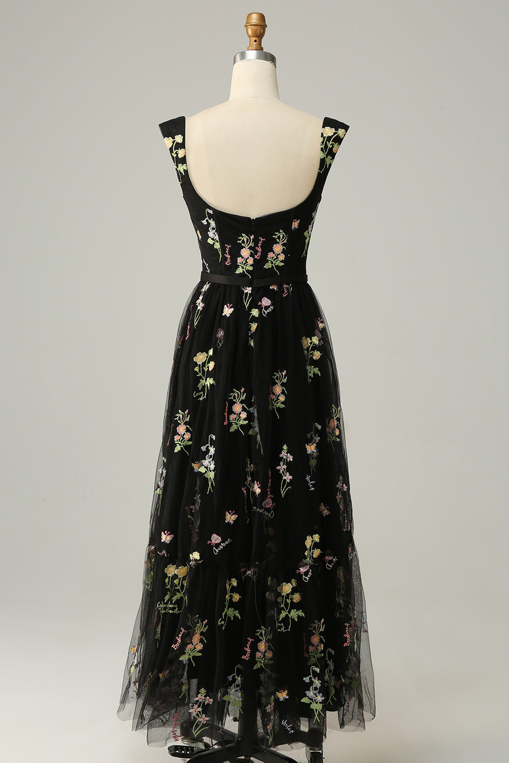 Stylish women's A-line ball gown, exquisitely embroidered, ideal for wedding guests or formal parties.