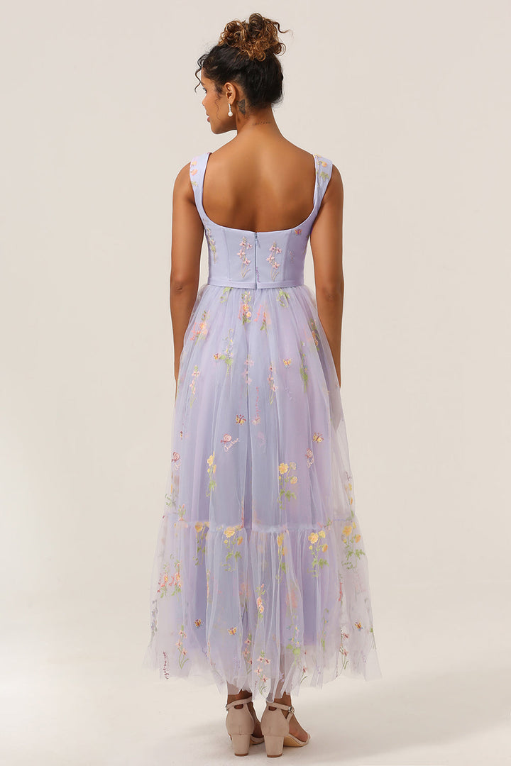 Beautifully embroidered women's A-line ball gown, a long elegant dress for any formal event.