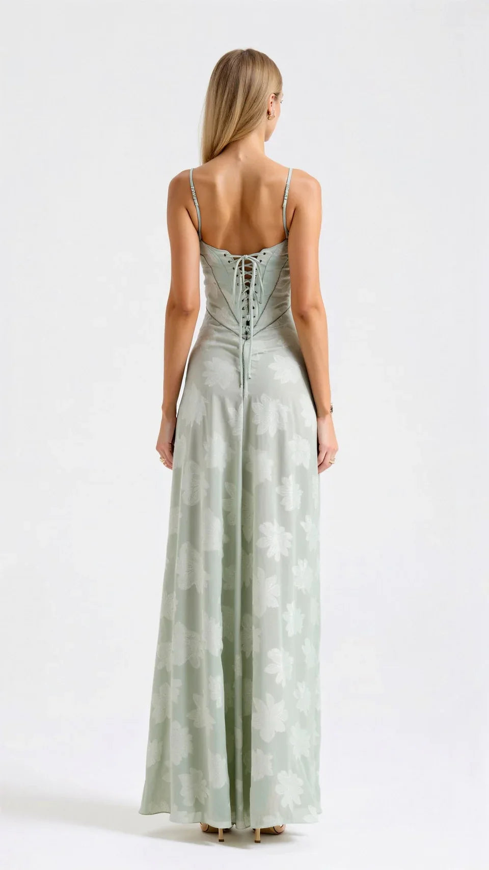 Formal A-line maxi dress for women, sophisticated wear for special events & parties.