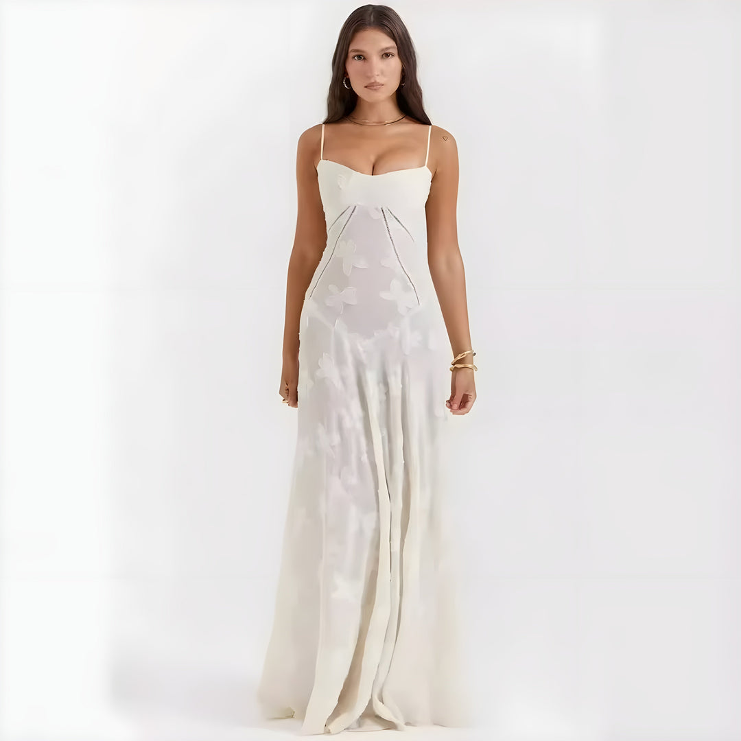 Sophisticated ladies' A-line evening gown for elegant parties & special events.