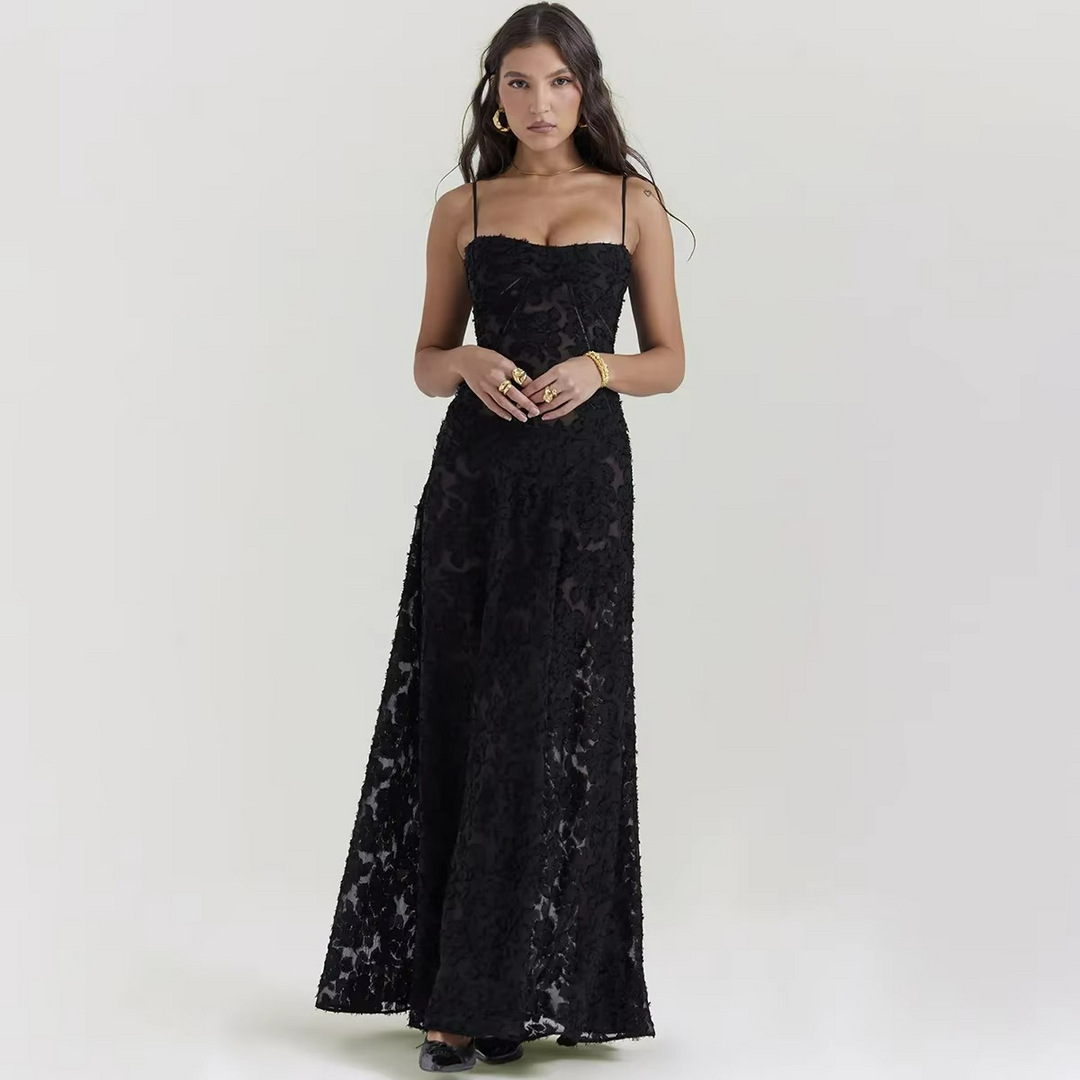 Chic women's A-line formal dress, a stunning maxi gown for sophisticated events.