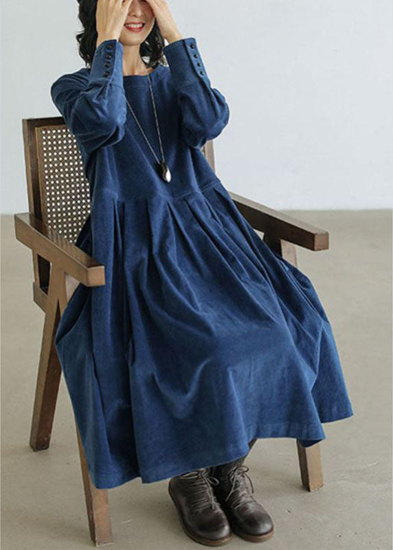Elegant women's Emilia corduroy autumn winter dress, long sleeves, perfect for chic & cozy cold weather style.