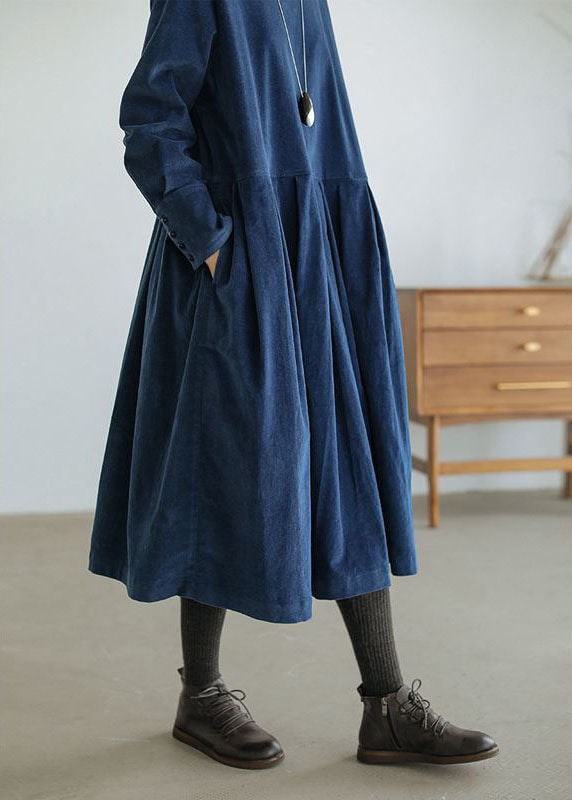 Women's versatile corduroy autumn winter dress. Chic long sleeve design for elegant and cozy cold weather wear.