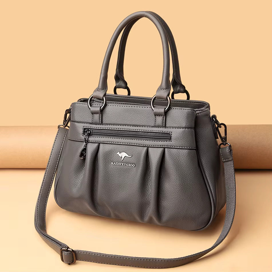Stylish vegan leather crossbody shoulder bag for women, a versatile daily essential and fashion accessory.