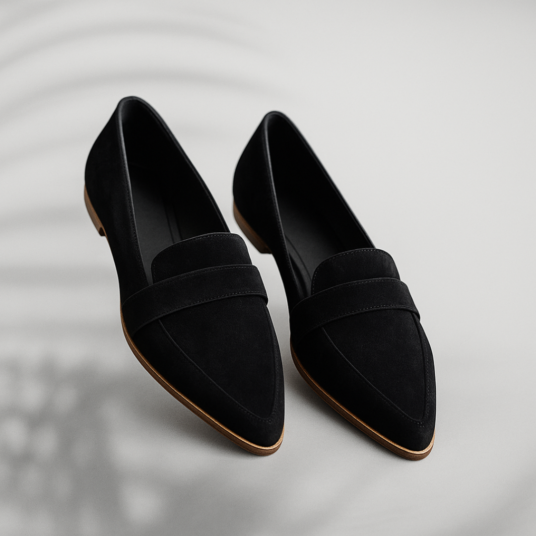 Elegant women's pointed toe loafers. Stylish slip-on flats for work, comfortable & versatile.