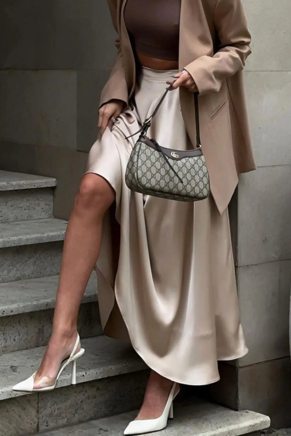 Chic satin maxi skirt, a timeless addition to any woman's wardrobe