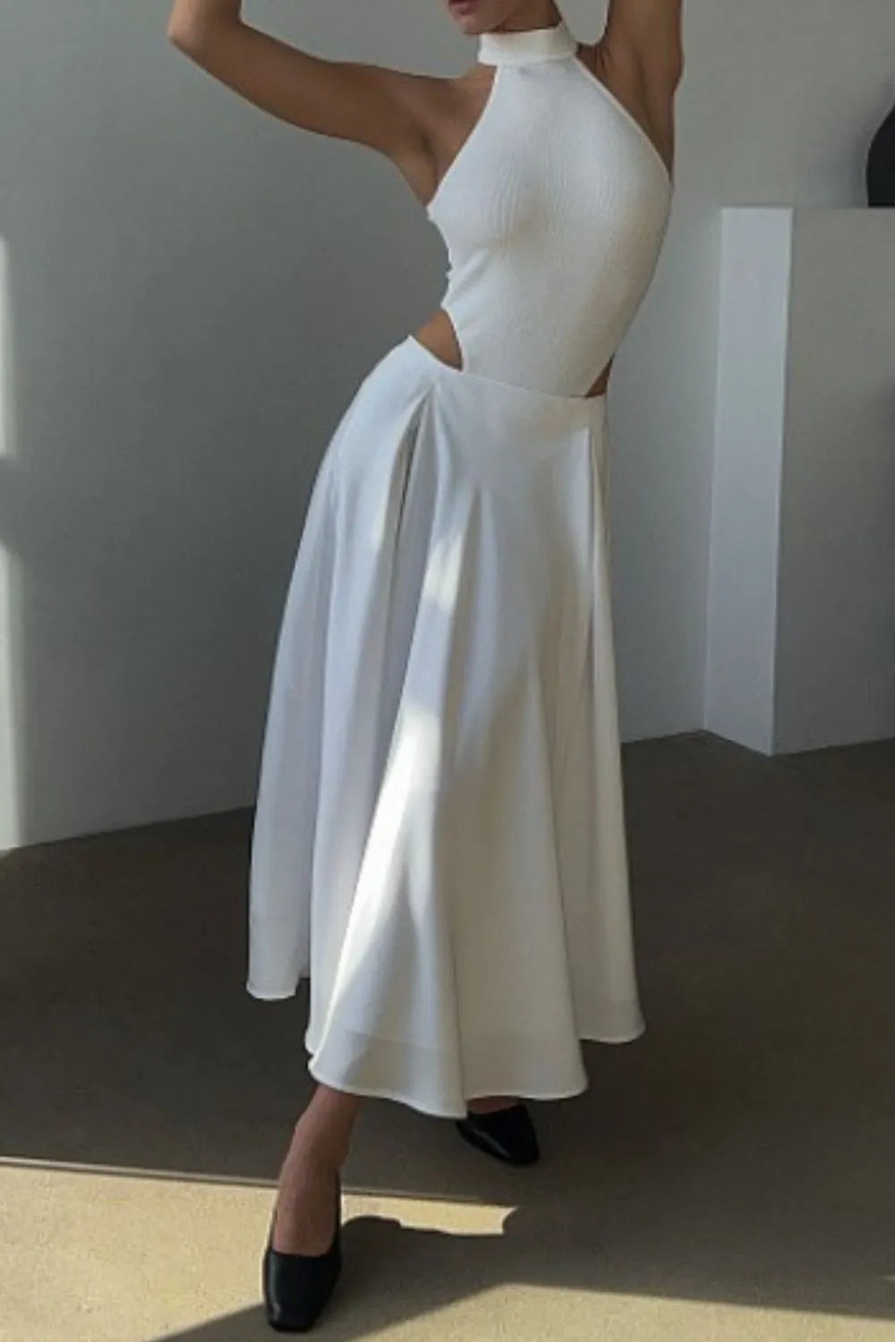 Sophisticated satin maxi skirt for women, exuding elegance