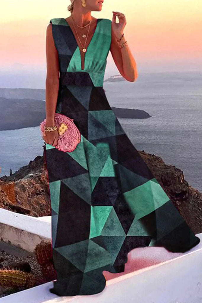 Lightweight flowy women's summer dress, comfortable & breathable, great for vacation or casual wear.