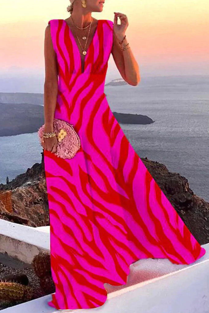 Comfortable women's summer dress, chic & versatile for beach, party, or everyday elegant fashion.