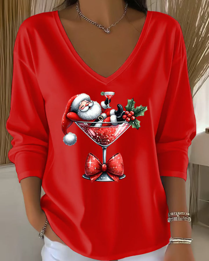 Comfortable ladies' V-neck top, offering effortless style for casual, formal, or everyday wear.