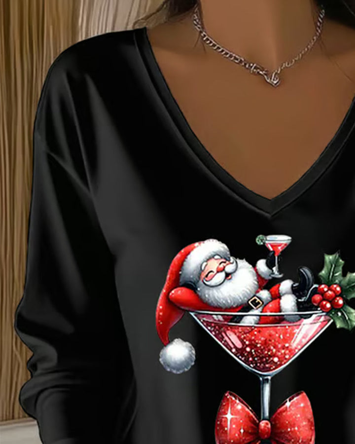 Stylish V-neck top for women, combining elegance with a comfortable fit for any occasion.