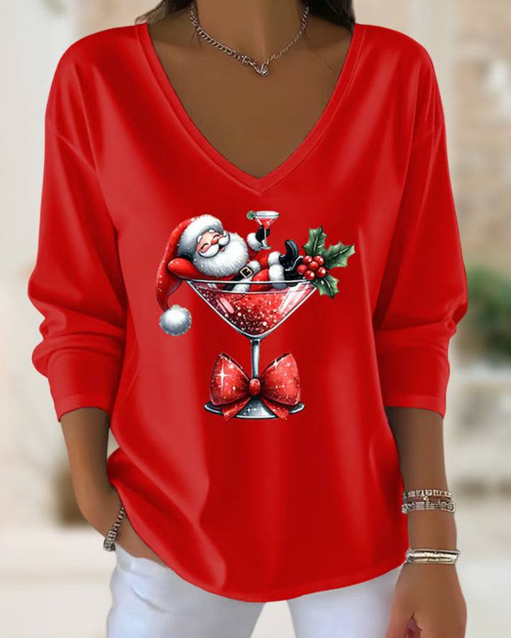 Women's comfortable V-neck top styled casually, ideal for everyday chic and effortless fashion.
