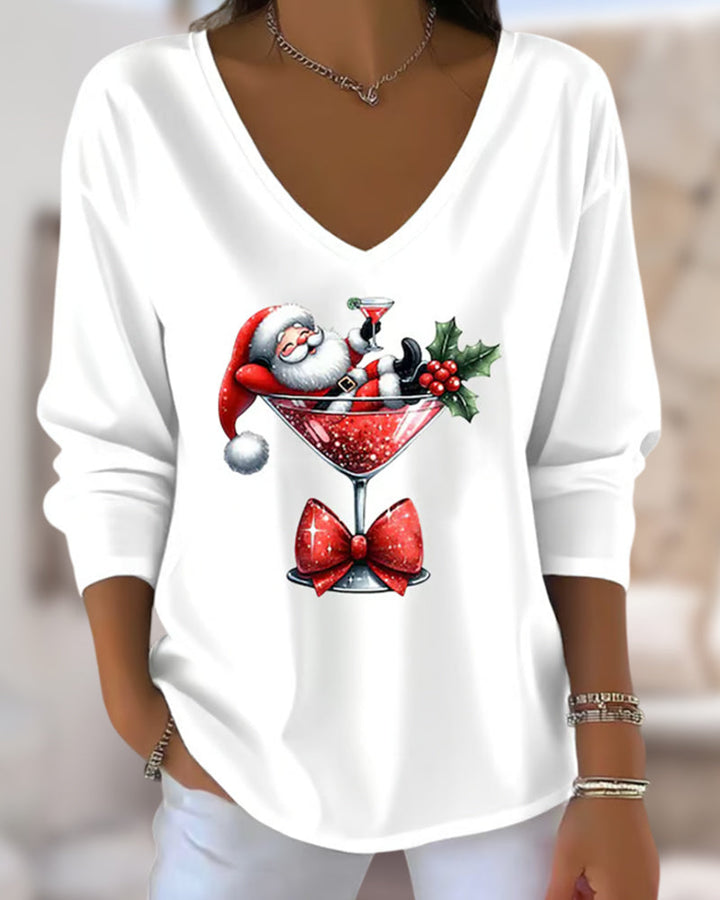 Elegant V-neck top for women, styled formally for a sophisticated, professional, and comfortable look.