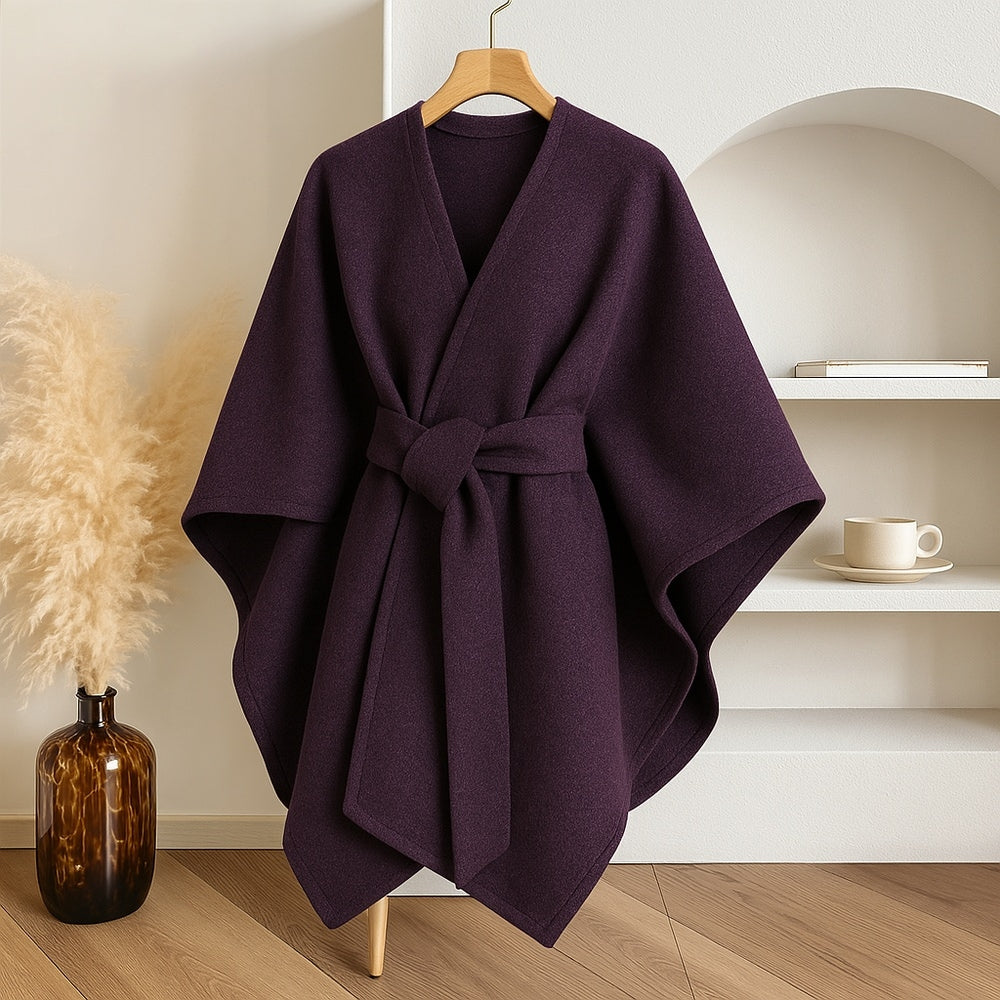 Windproof scarf coat poncho for women: essential elegant outerwear