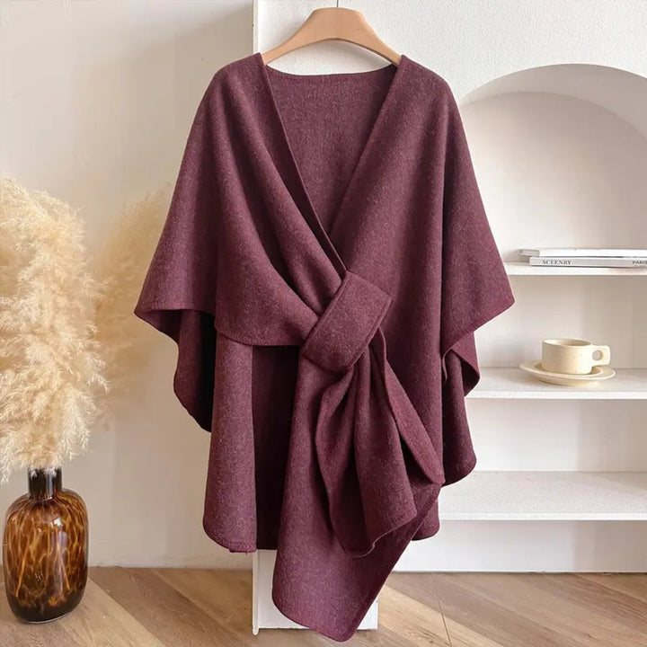 Cozy winter fashion: luxurious scarf coat poncho for women