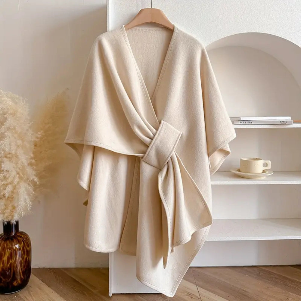 Women's winter outerwear: luxurious scarf coat poncho, perfect for cold weather