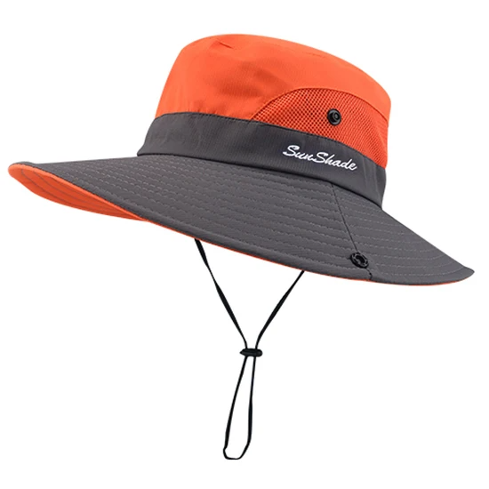 Women's fashionable vacation sun hat, offering wide-brim UV protection for sunny days.