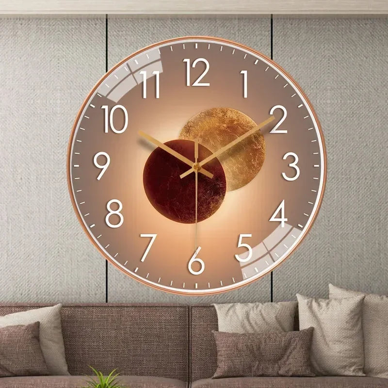 Elegant decorative wall clock for modern & classic home decor. Silent quartz movement, perfect for living room & office.