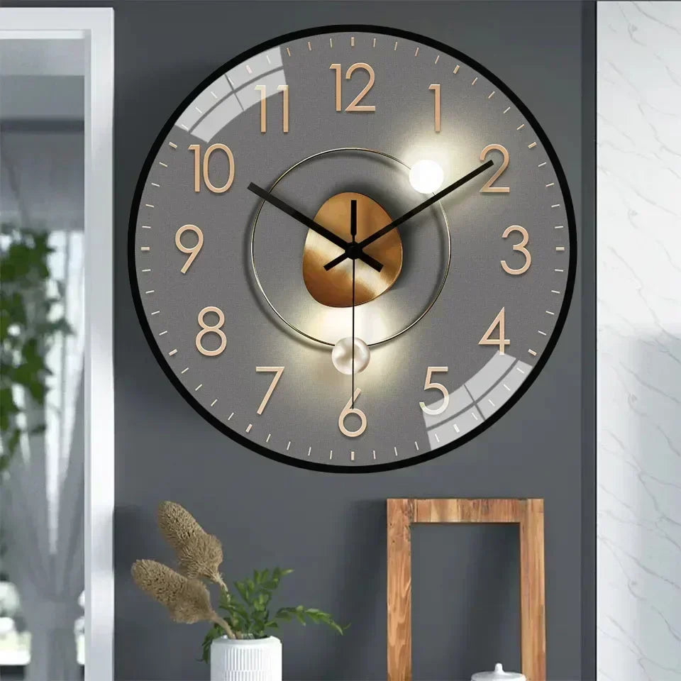 Living room wall clock. Decorative & elegant design with silent quartz movement, suitable for modern & classic homes.