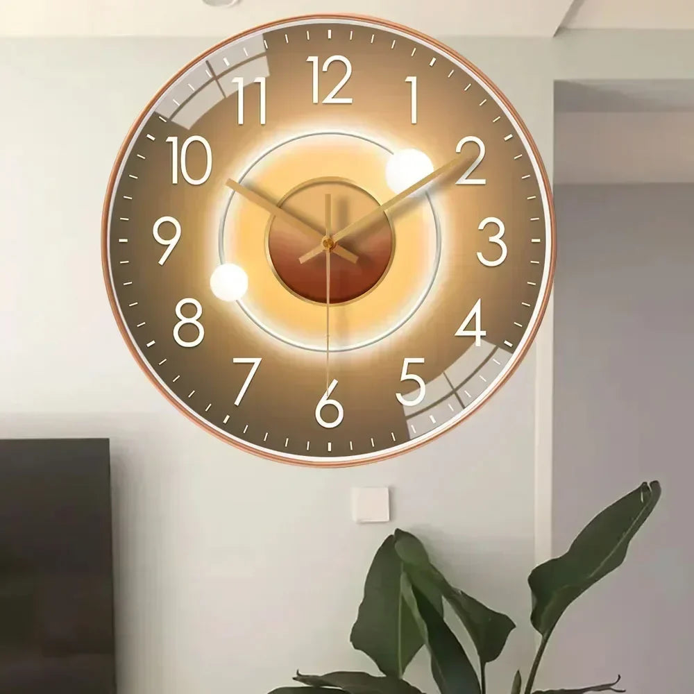 Stylish modern wall clock. Decorative design with silent quartz movement, ideal for contemporary home accents.