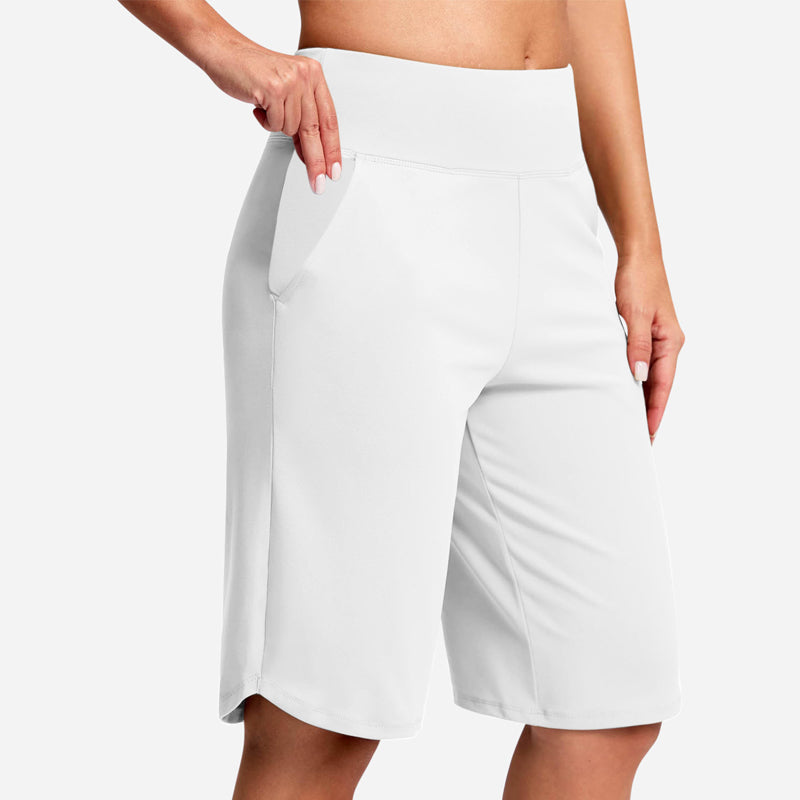 Women's workout high waist bike shorts with pockets, designed for ultimate comfort & performance.
