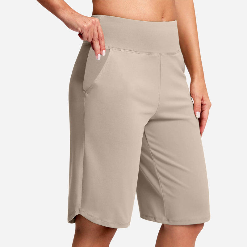 Casual high waist pocket bike shorts for women, perfect for travel, everyday wear, & athleisure outfits.