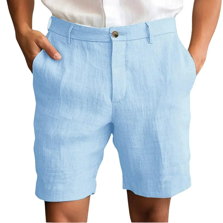 Versatile men's linen shorts for warm weather, suitable for both casual and elevated summer looks.