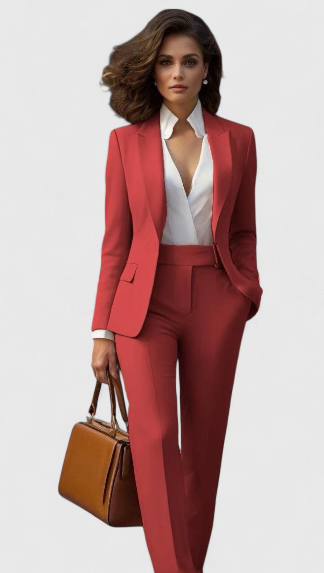 Eliora | Women's Business Suit Set Red Tailored - Red - Image 1