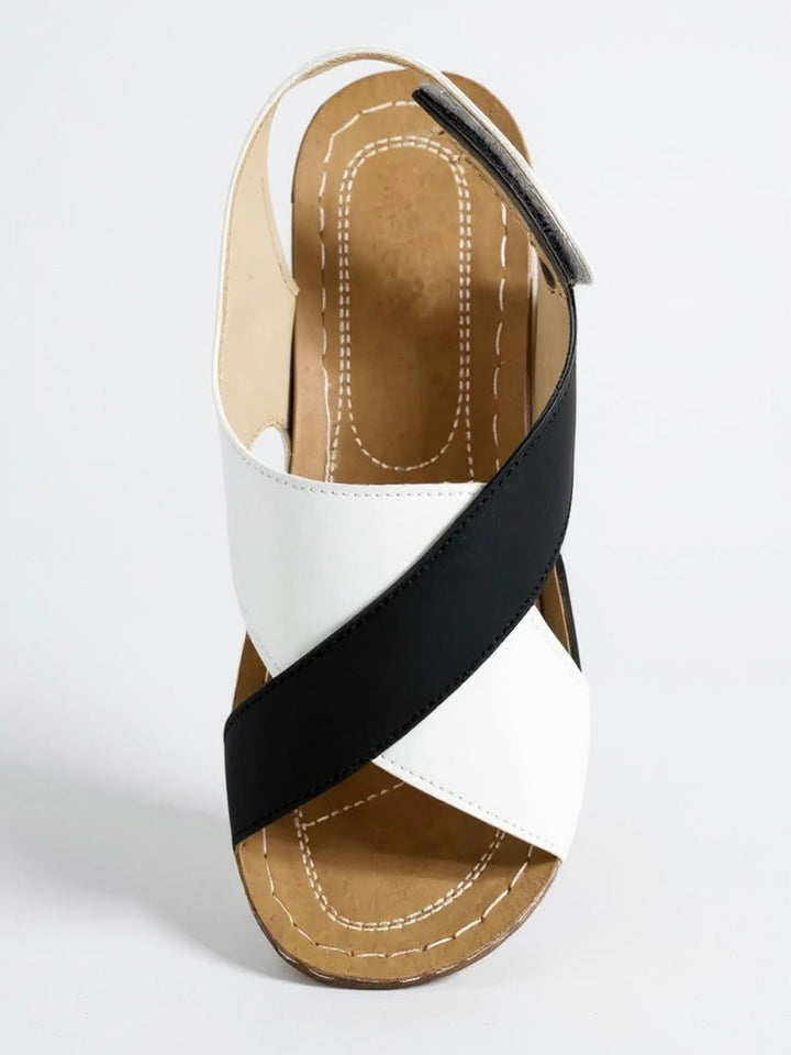 Women's elegant cross strap platform wedge sandals, perfect for versatile styling.
