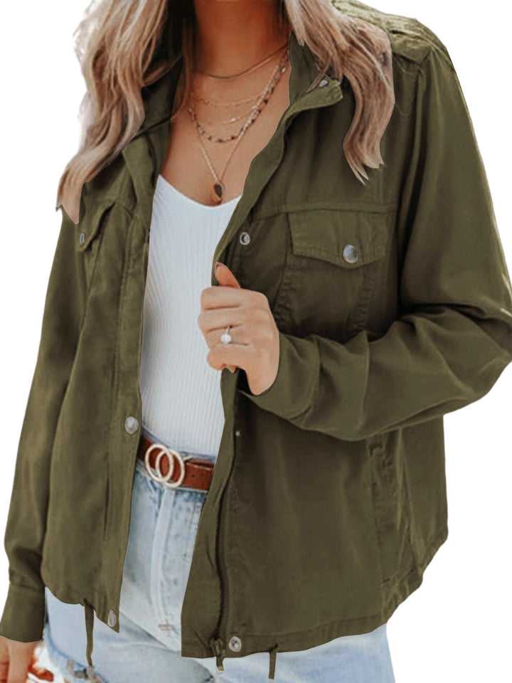 Chic women's jacket with a comfort fit, ideal for elegant daily wear or as formal fall fashion outerwear.