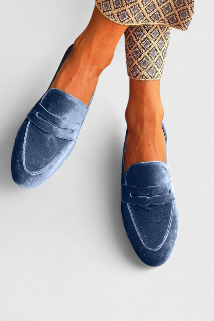 Elyra | Women's Blue Slip-On Loafers - Blue - Image 2