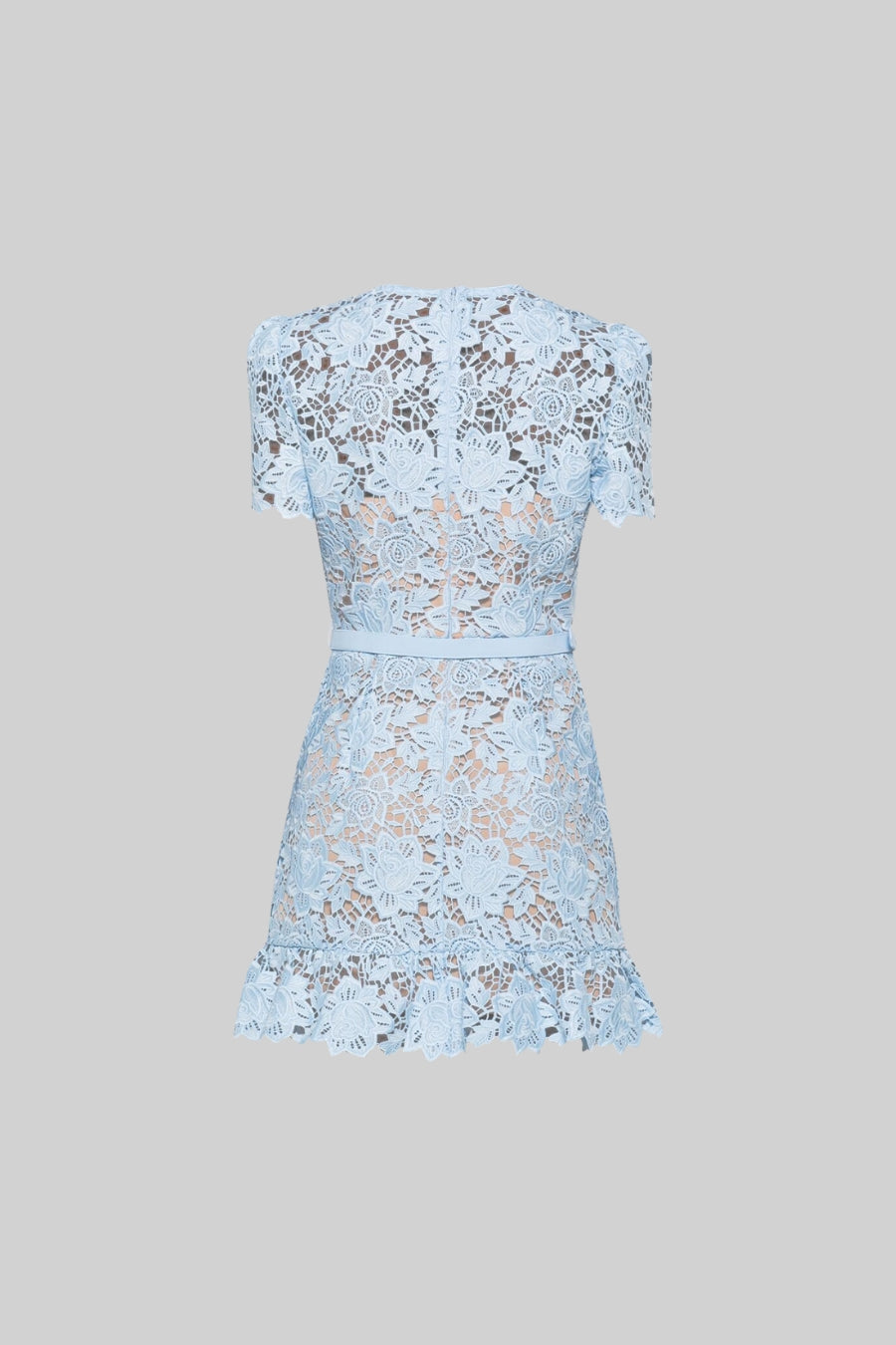 Chic women's A-line mini dress with vibrant floral embroidery, a must-have waist belt summer dress.