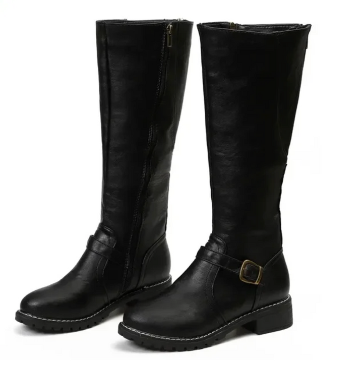 Close-up of Emma women's trendy boots showcasing quality craftsmanship and comfort.