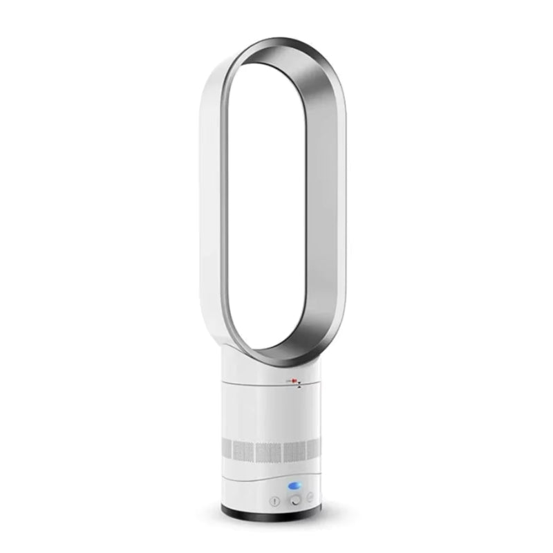 Stylish bladeless tower fan, a quiet and safe solution for effective home air circulation.
