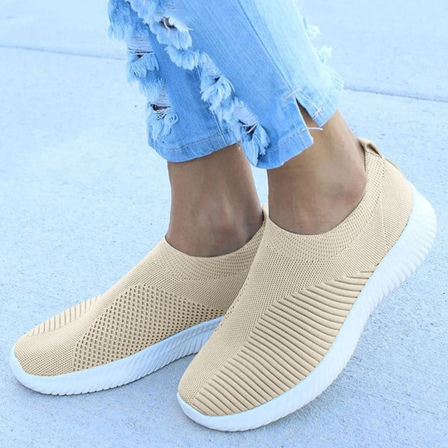 Lightweight women's slip-on sneakers. Designed for breathable, all-day comfort & casual athleisure.