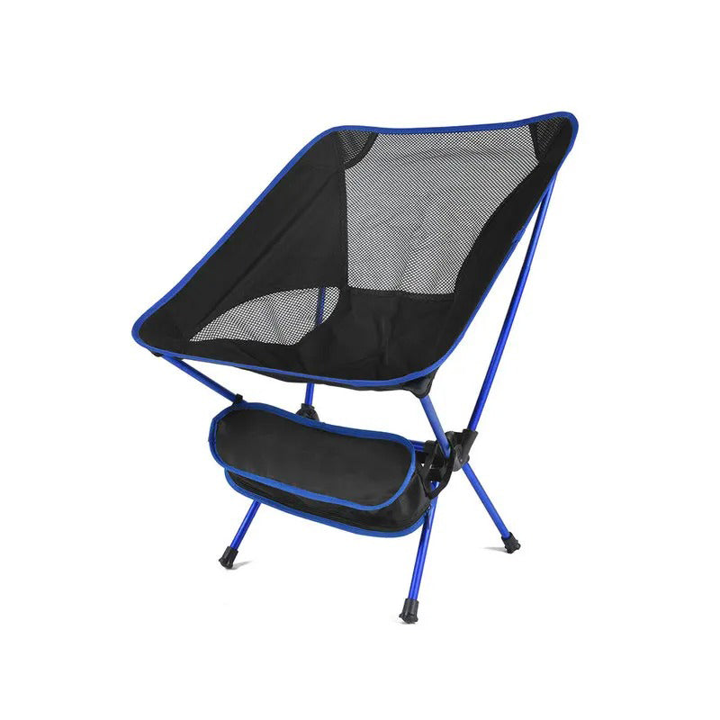 Compact folding beach chair, easy to carry for travel & leisure.