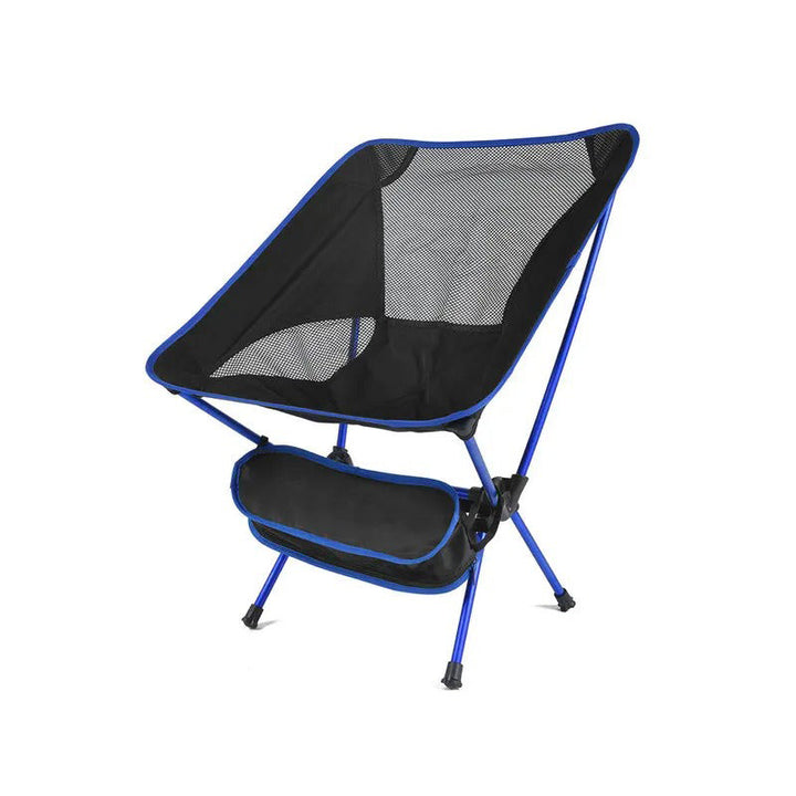 Compact folding beach chair, easy to carry for travel & leisure.
