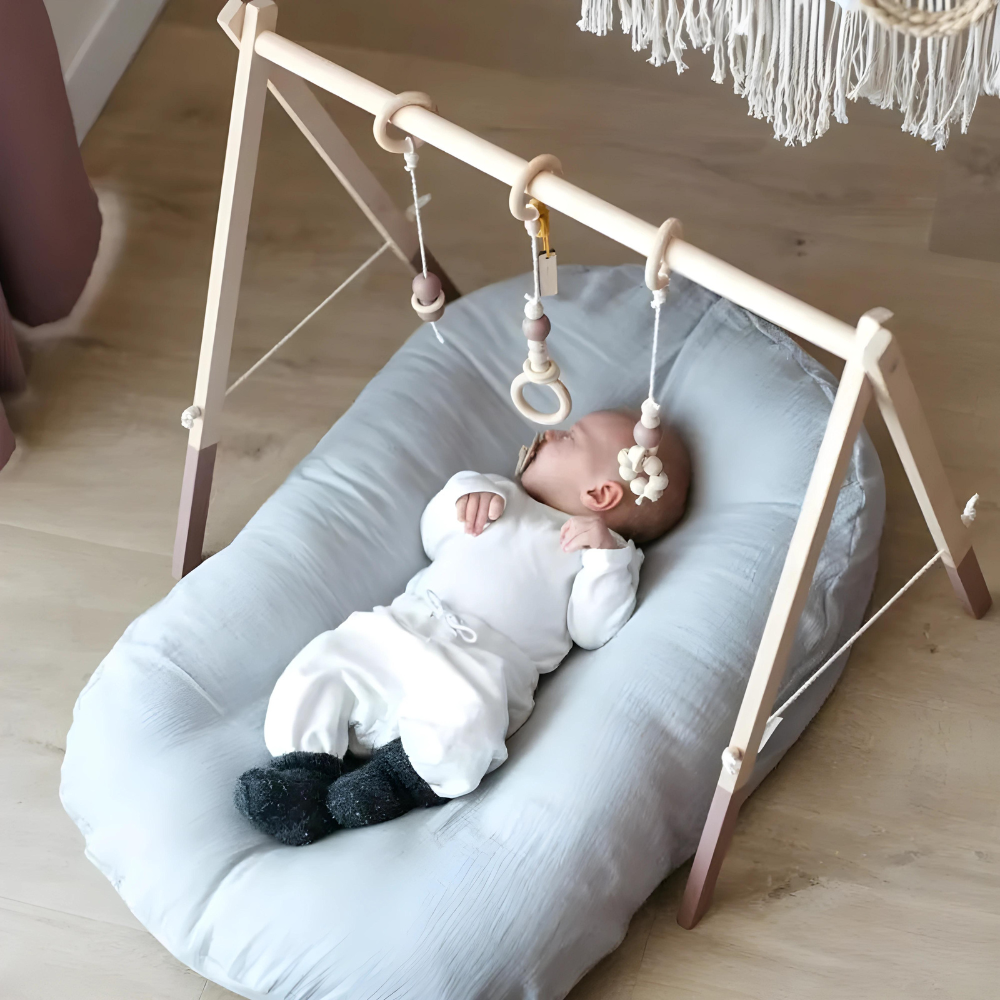 Brown baby pillow with a breathable, hypoallergenic design for a safe and restful infant sleep.