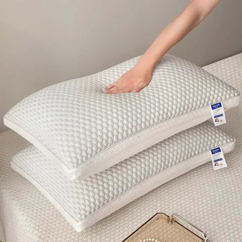 Ergonomic cooling neck support pillow for restful sleep. Ideal for back & side sleepers. Comfortable & breathable.