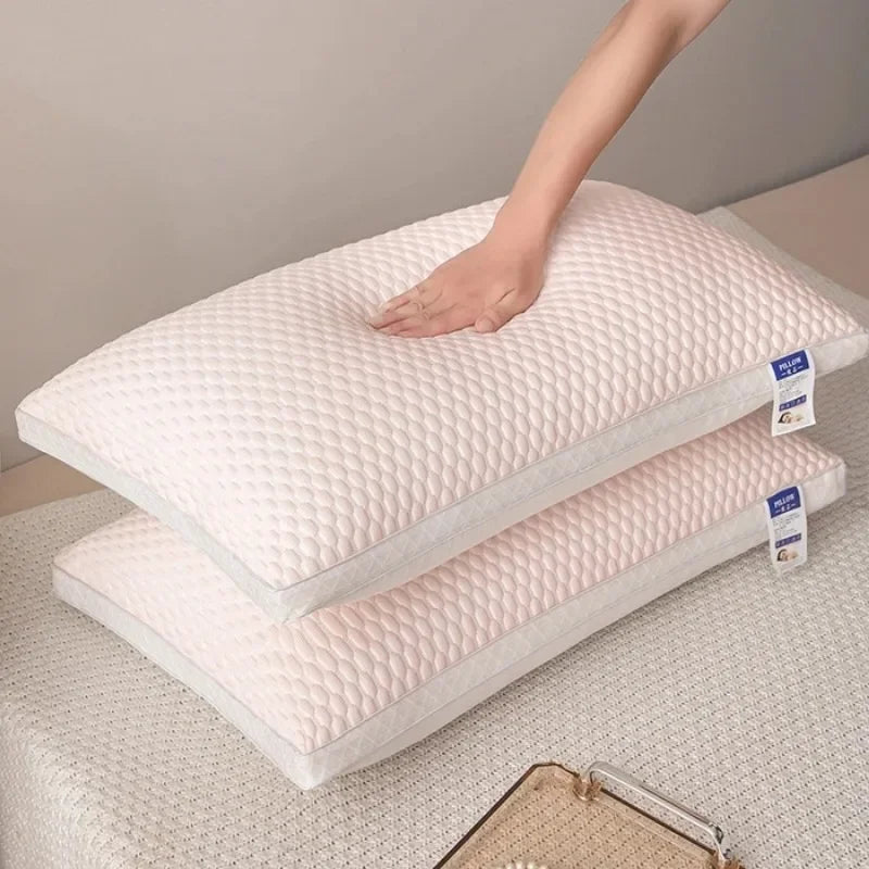 Ergonomic neck support pillow for pain relief & posture. Cooling comfort aids restful sleep for back & side sleepers.