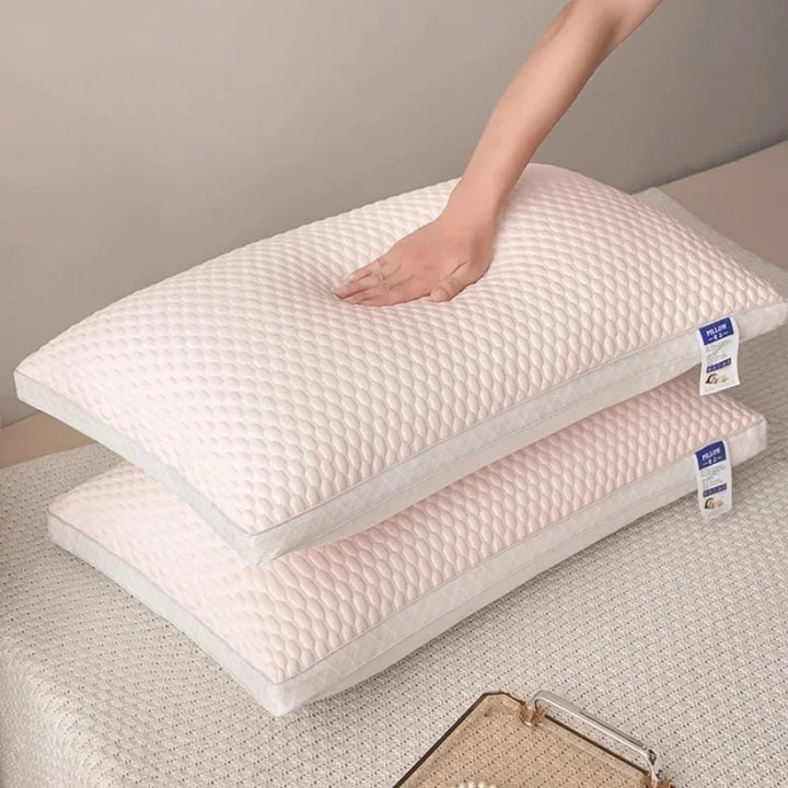 Ergonomic neck support pillow for pain relief & posture. Cooling comfort aids restful sleep for back & side sleepers.