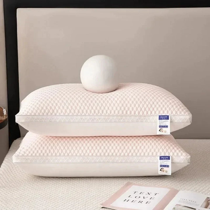 Comfortable ergonomic pillow for neck support & cooling. Promotes deep, restful sleep. Breathable & pain-relieving.