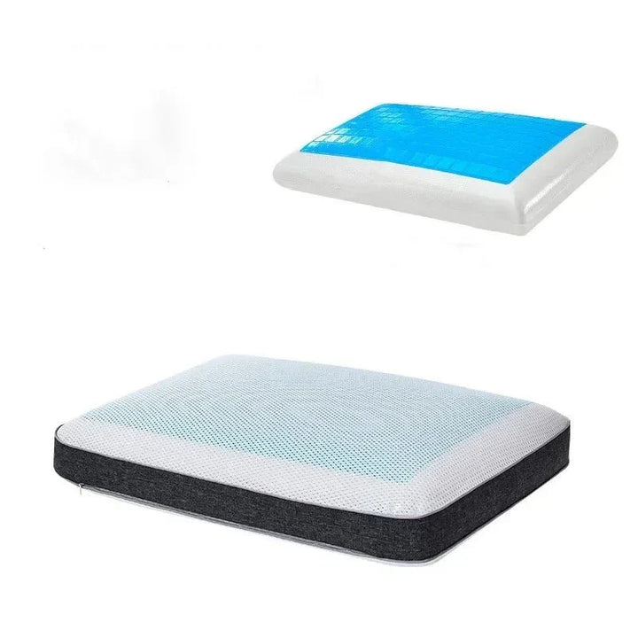 Cooling gel pillow with ergonomic design, providing excellent head & neck support for restful sleep.