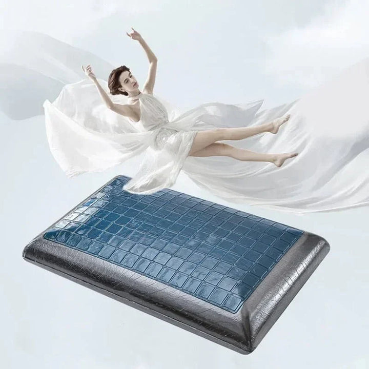 Innovative gel cooling pillow, ergonomically designed for superior head & neck support & ultimate sleep comfort.